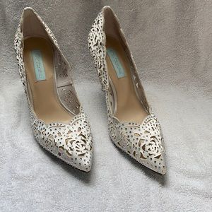 Betsey Johnson Blue bottom Bridal pumps